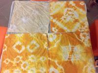 Tie-dyed handkerchiefs made by the students
